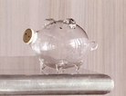 Small Glass Piggy Bank 